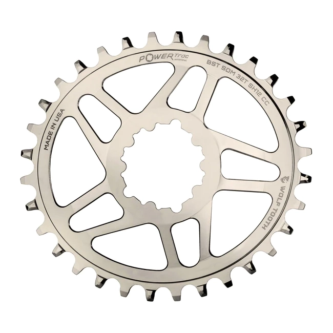 Wolf Tooth Elliptical Direct Mount Chainring 32T Nickel Plated 