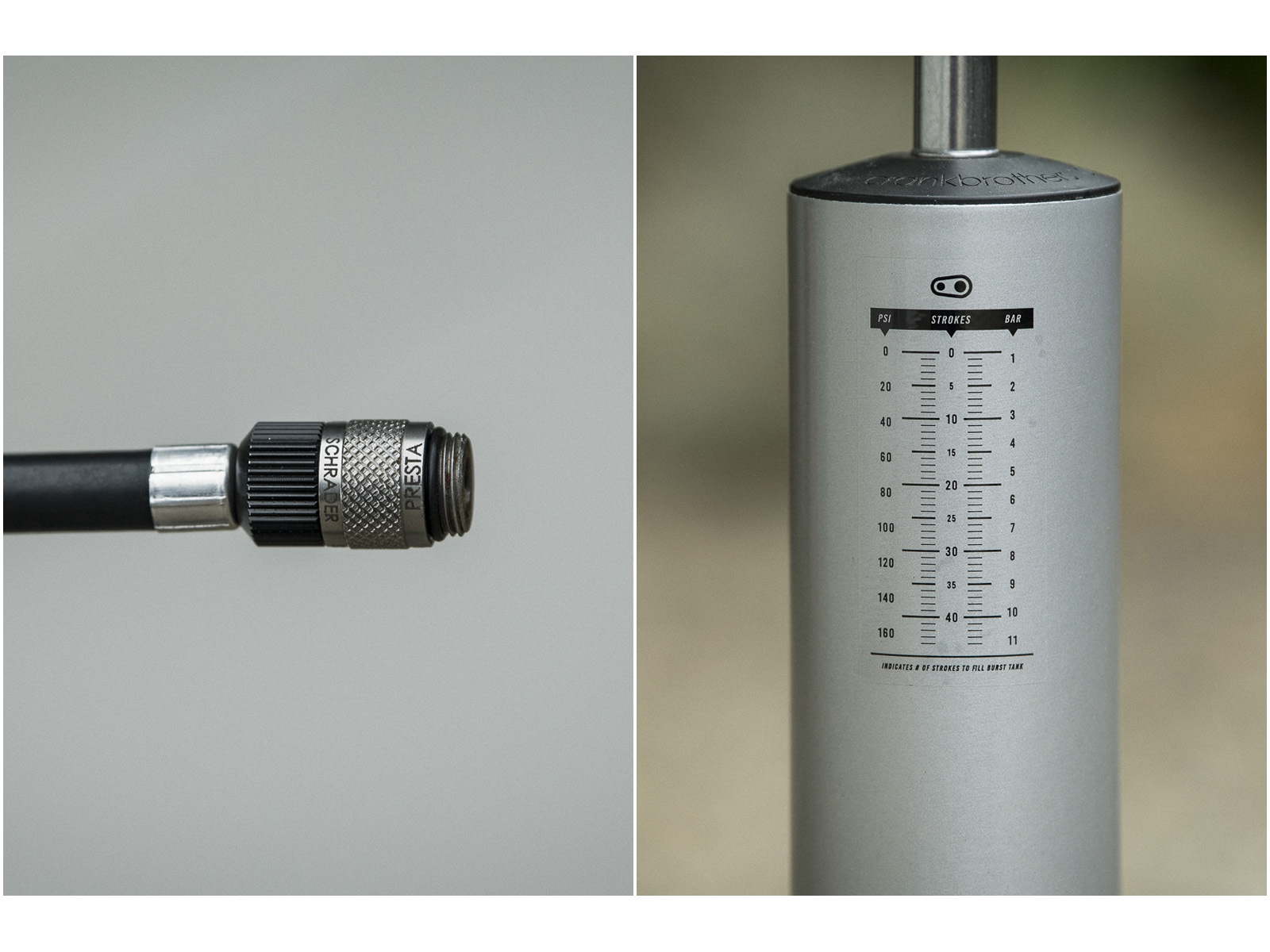 Crankbrothers Klic Pompe à Pied avec Manomètre Analogique - argent