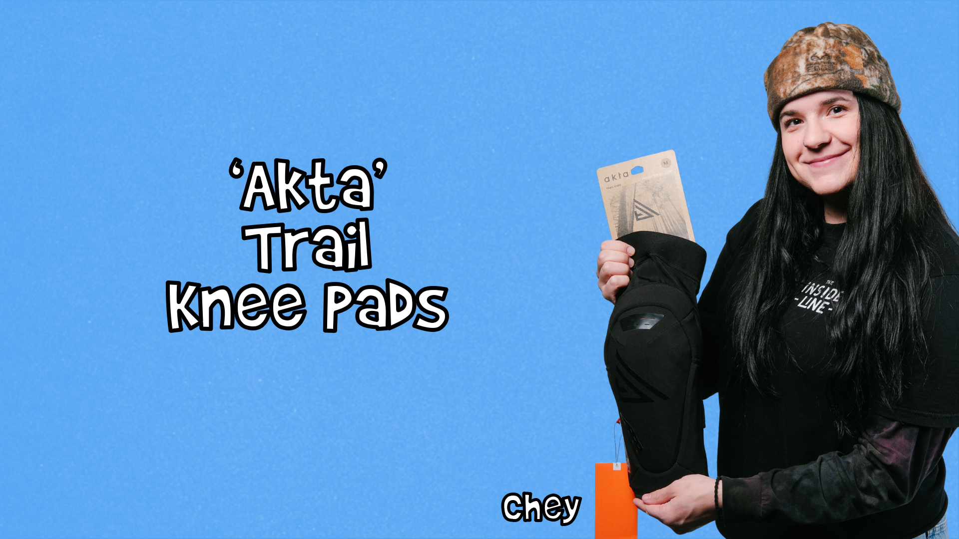 Chey displaying an Akta knee pad