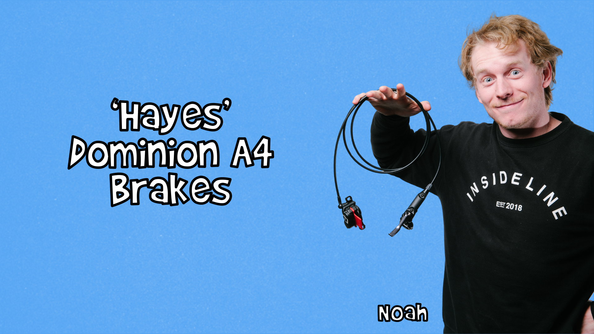 Noah holding a Hayes Dominion brakeset