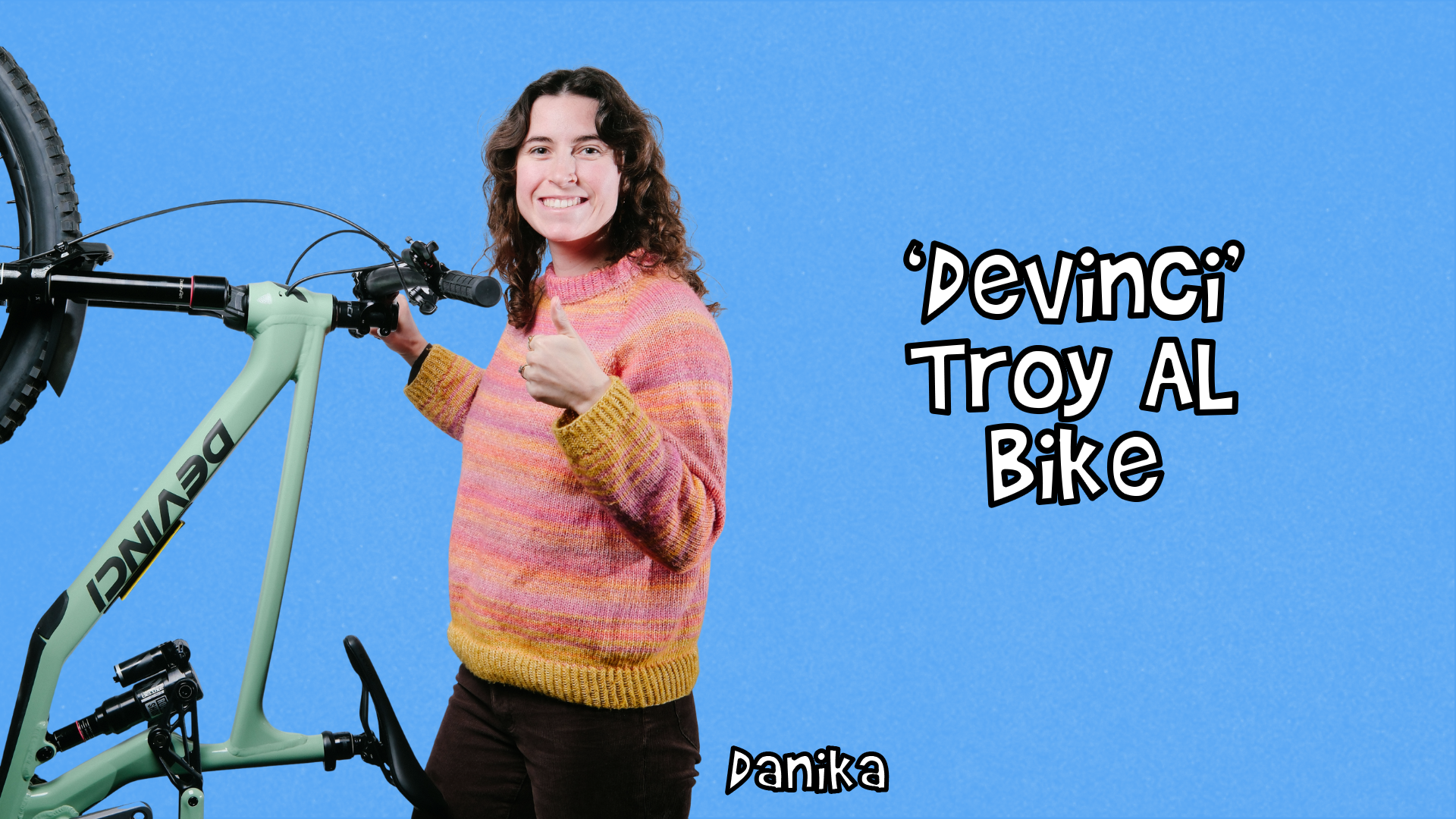 Danika holding her Devinci Troy named Baby Bok Choi