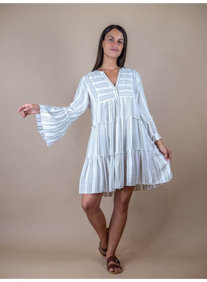 Conch Shell Long Sleeve Peasant Dress