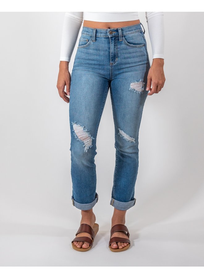 High Rise Classic Ripped Jeans