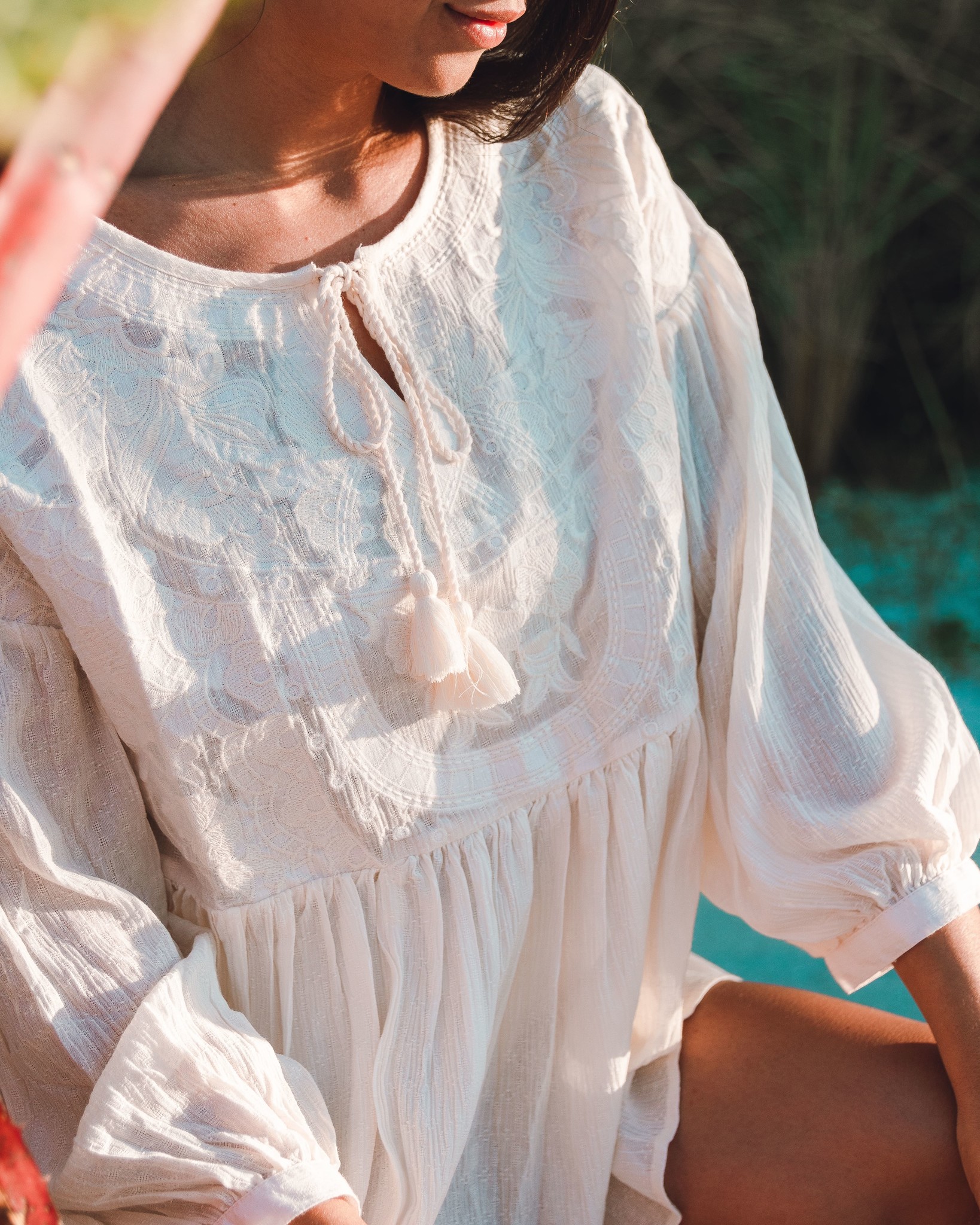 ivory peasant blouse