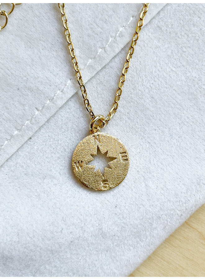 Ariel Gold Compass Necklace