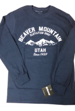 Ouray Faded Mountain Long Sleeve Navy T-Shirt