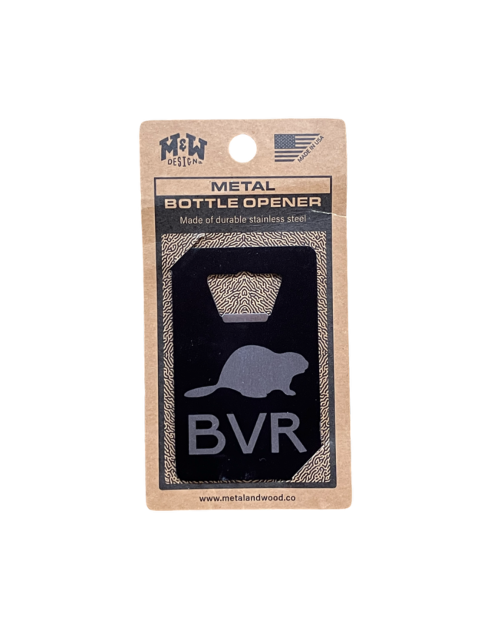 M & W Design Black Stainless Steel BVR Bottle Opener
