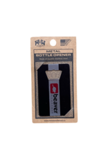 M & W Design Logo'd Black Stainless Steel Bottle Opener