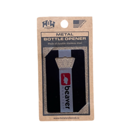 M & W Design Logo'd Black Stainless Steel Bottle Opener