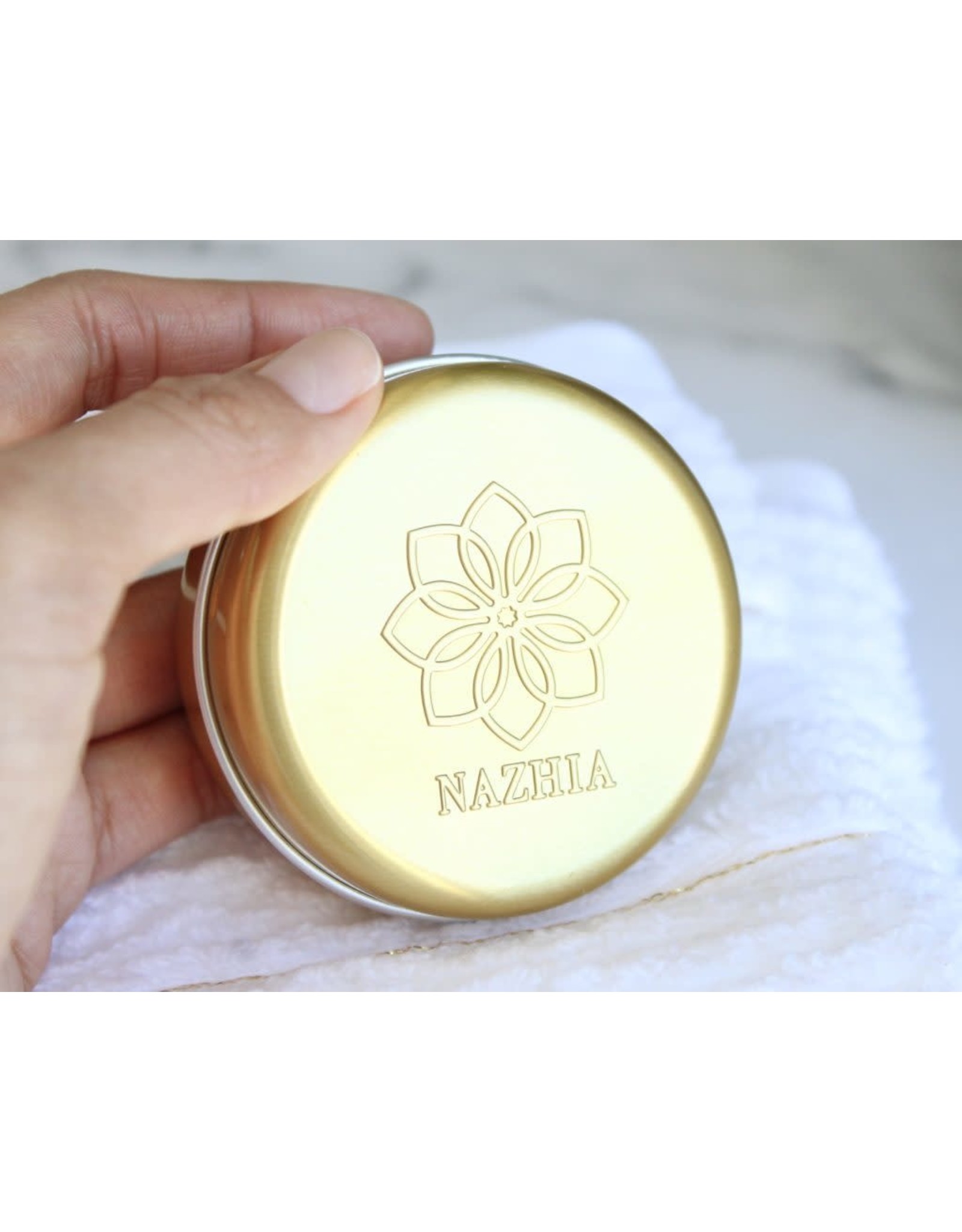 Nazhia Organics Gold Travel Tin for Nazhia Shampoo and Conditioner Bar