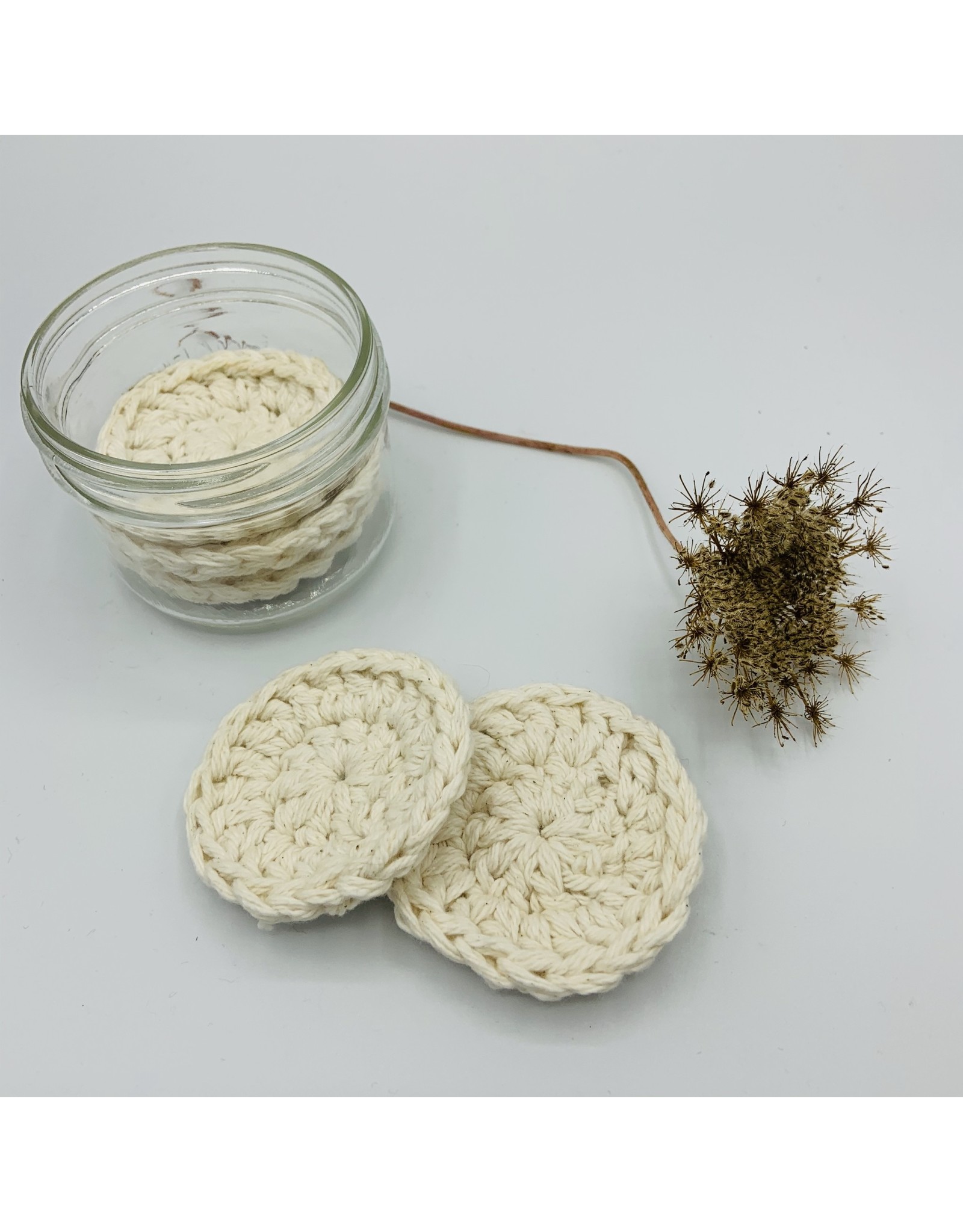 EcoFillosophy Reusable Crochet Cotton Facial Rounds in a Jar (5 Rounds)