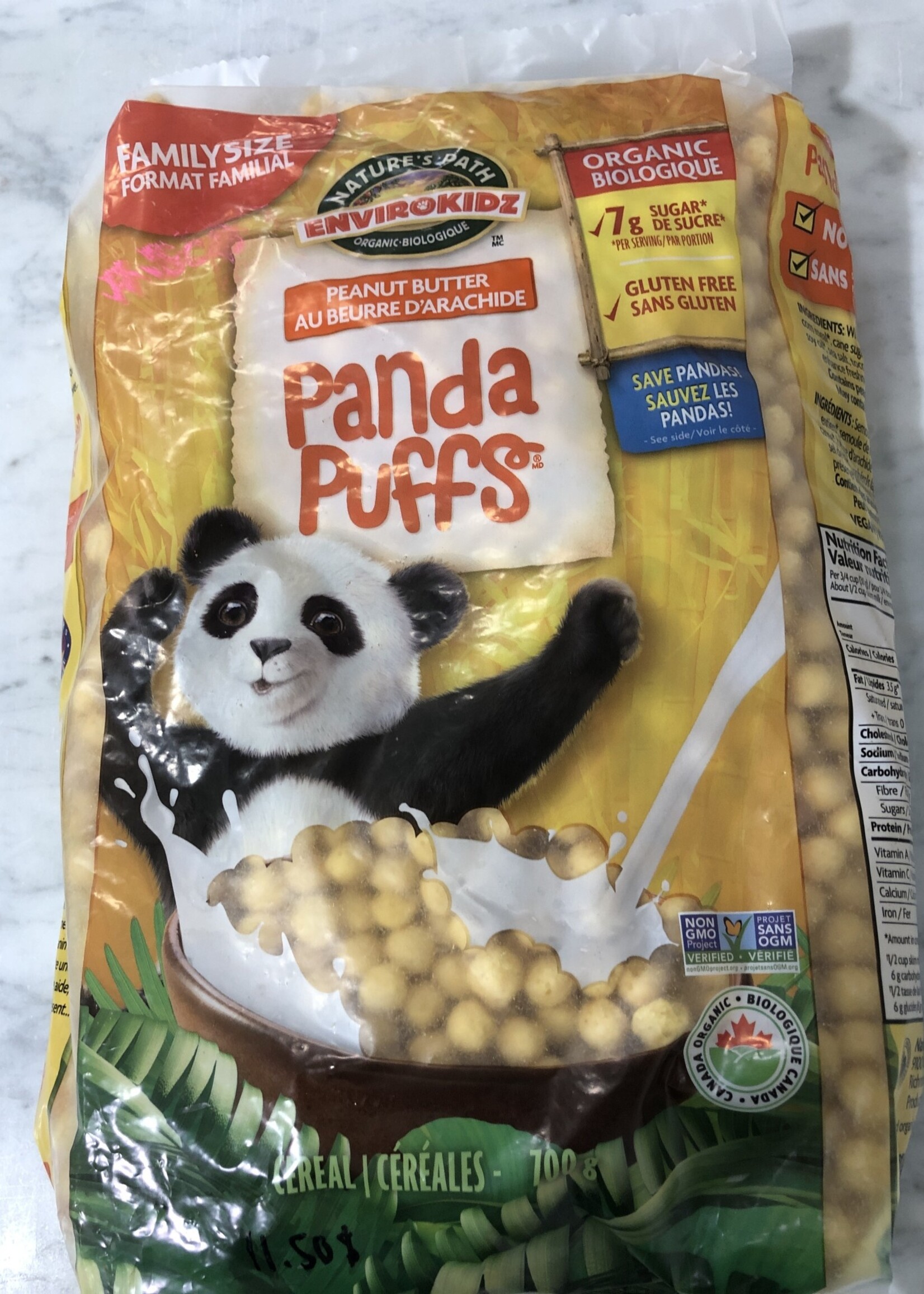 Céréales Panda puffs beurre arachides biologiques (Eco Pac)