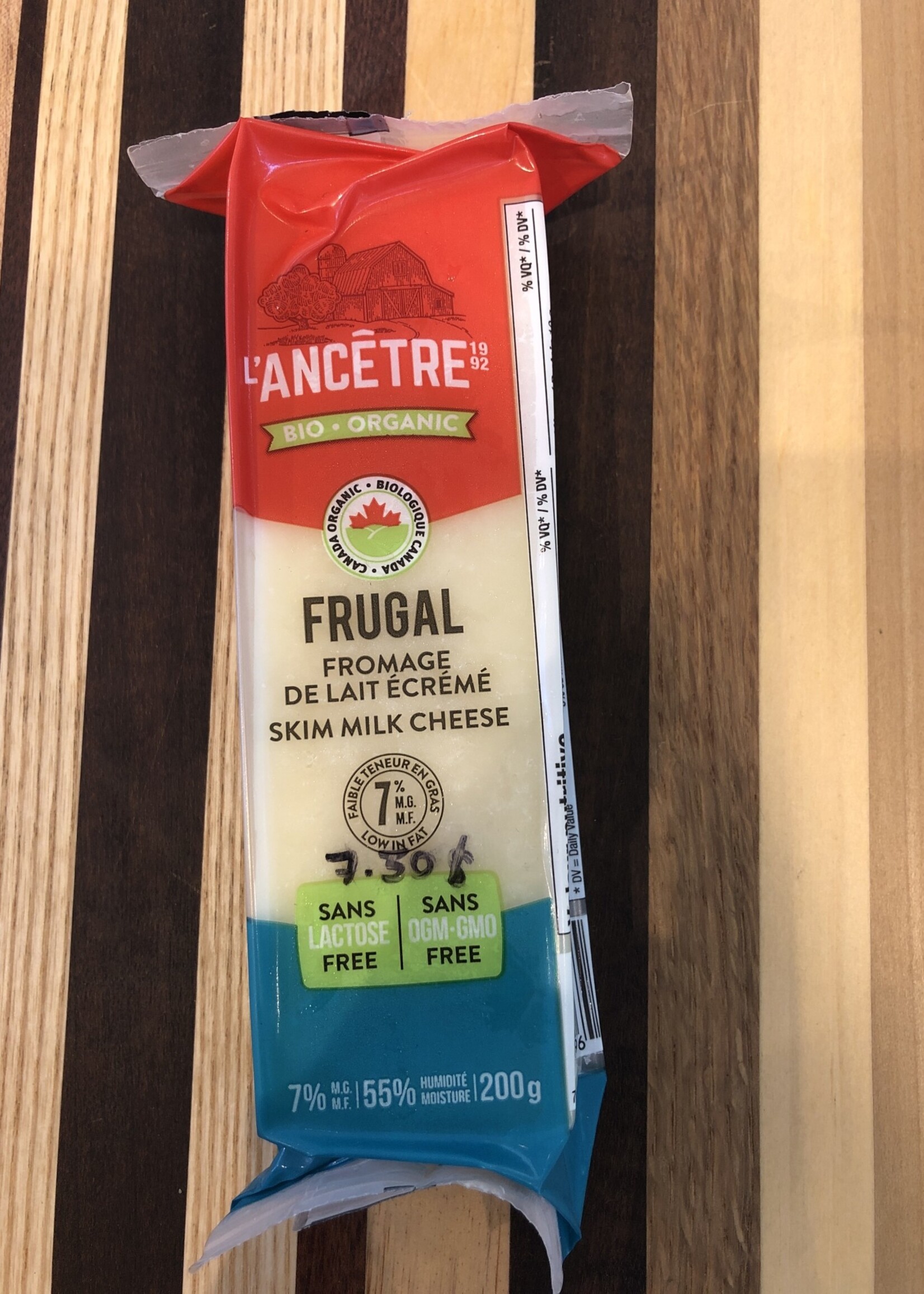Fromage frugal 7% biologique sans lactose - Fromagerie l'Ancêtre