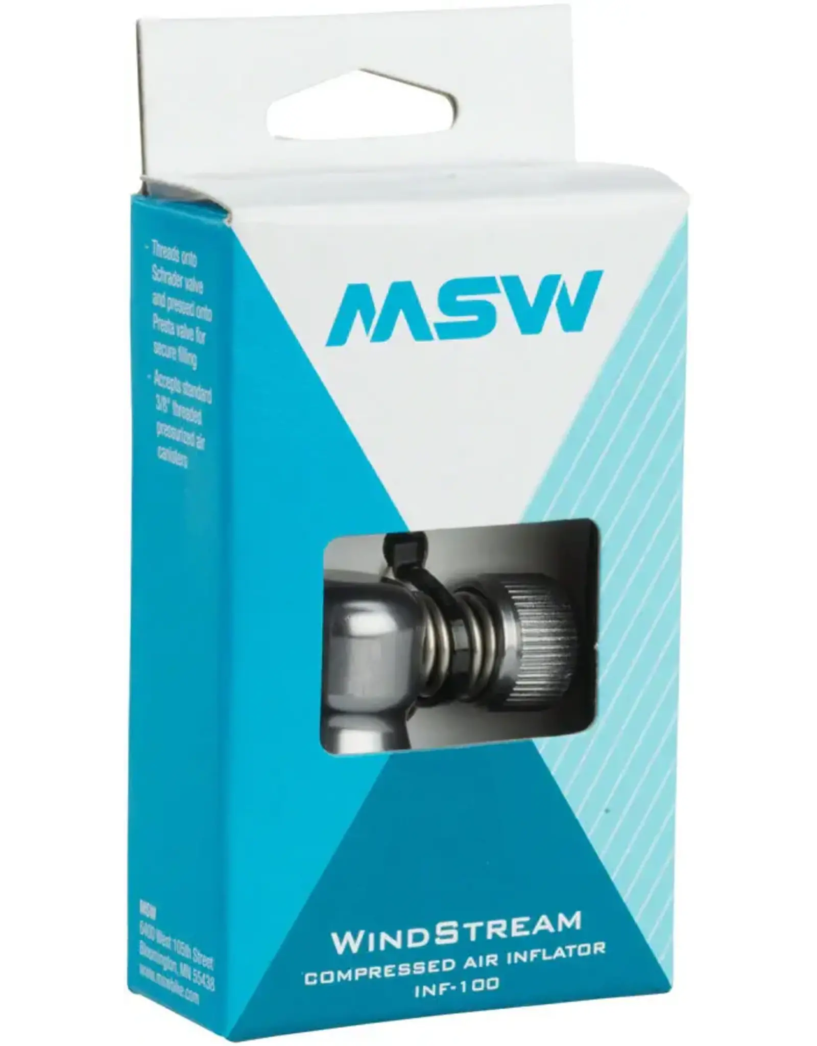 MSW Windstream Push 100 Inflator Head Silver