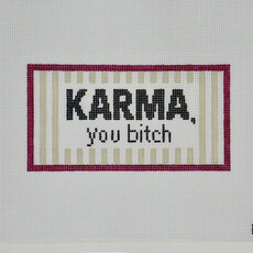 Cabell Stitchery CABELL STITCHERY Needlepoint Pillow Karma You Bitch