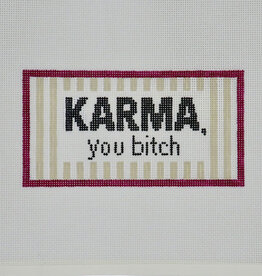 Cabell Stitchery CABELL STITCHERY Needlepoint Pillow  Karma You Bitch