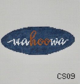 Cabell Stitchery CABELL STITCHERY Needlepoint Ornament  Wahoowa Cursive  Oval