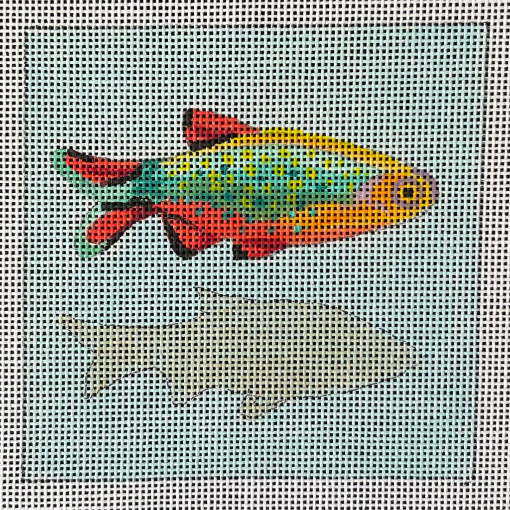 COLORS OF PRAISE Needlepoint Fish Coaster