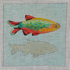 COLORS OF PRAISE Needlepoint Fish Coaster