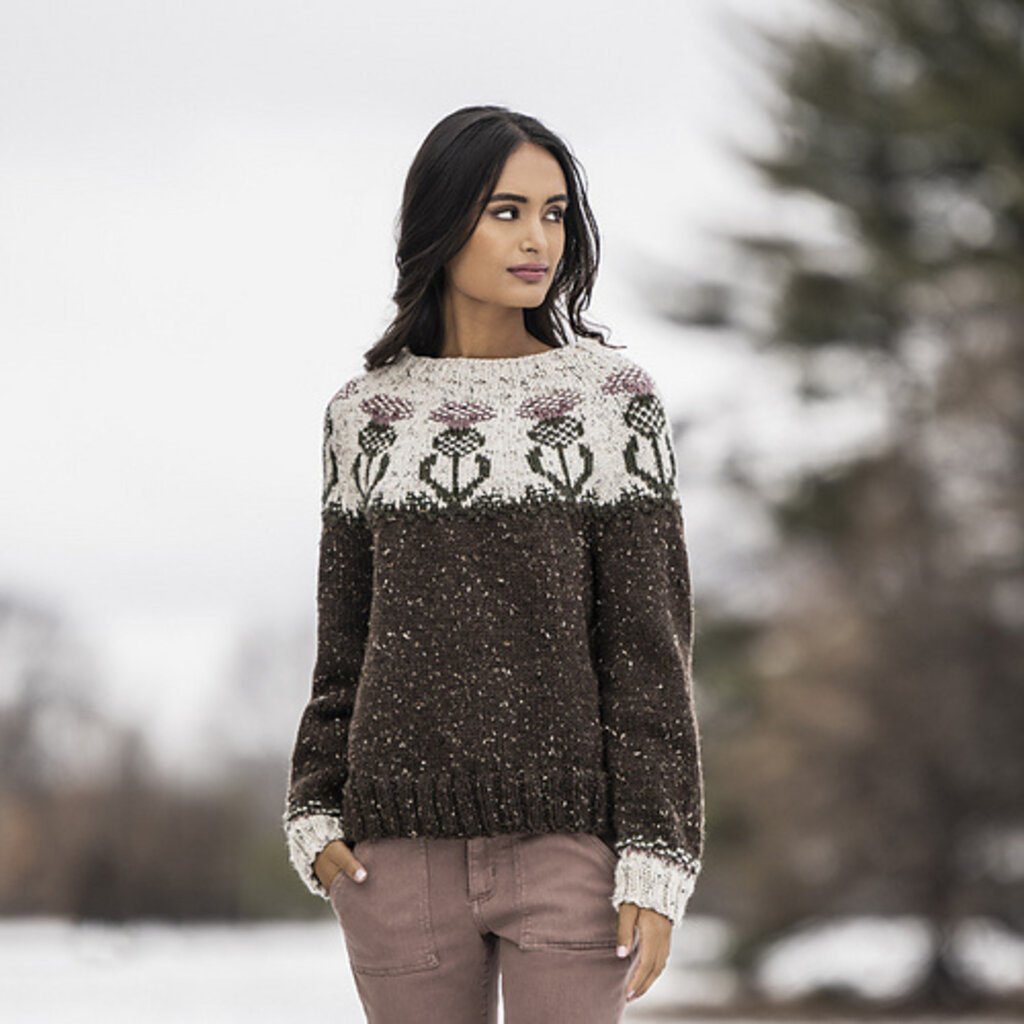 Magpie Knits MAGPIE KNITS Winter Blooms Ladderback Jacquard