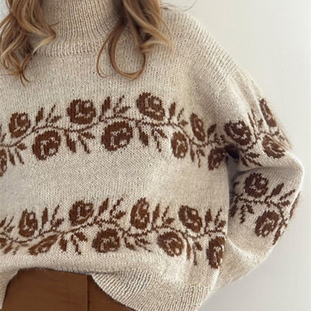 Magpie Knits MAGPIE KNITS Winter Blooms Ladderback Jacquard