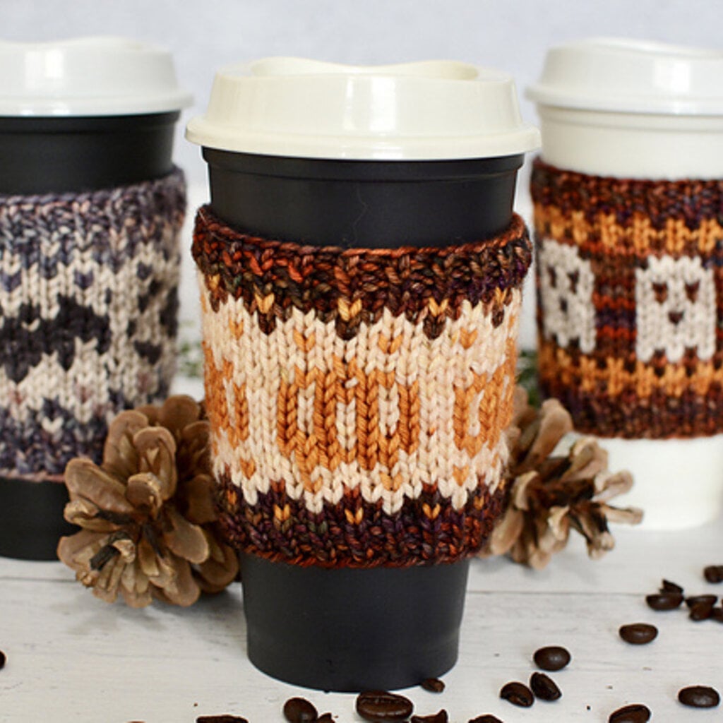 Magpie Knits Magpie Knits Pumpkin Spice Latte Doodle Cup Cozy