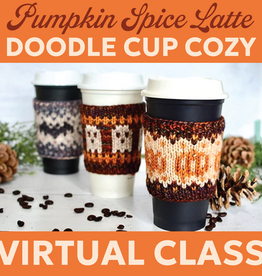 Magpie Knits Magpie Knits Pumpkin Spice Latte Doodle Cup Cozy VIRTUAL