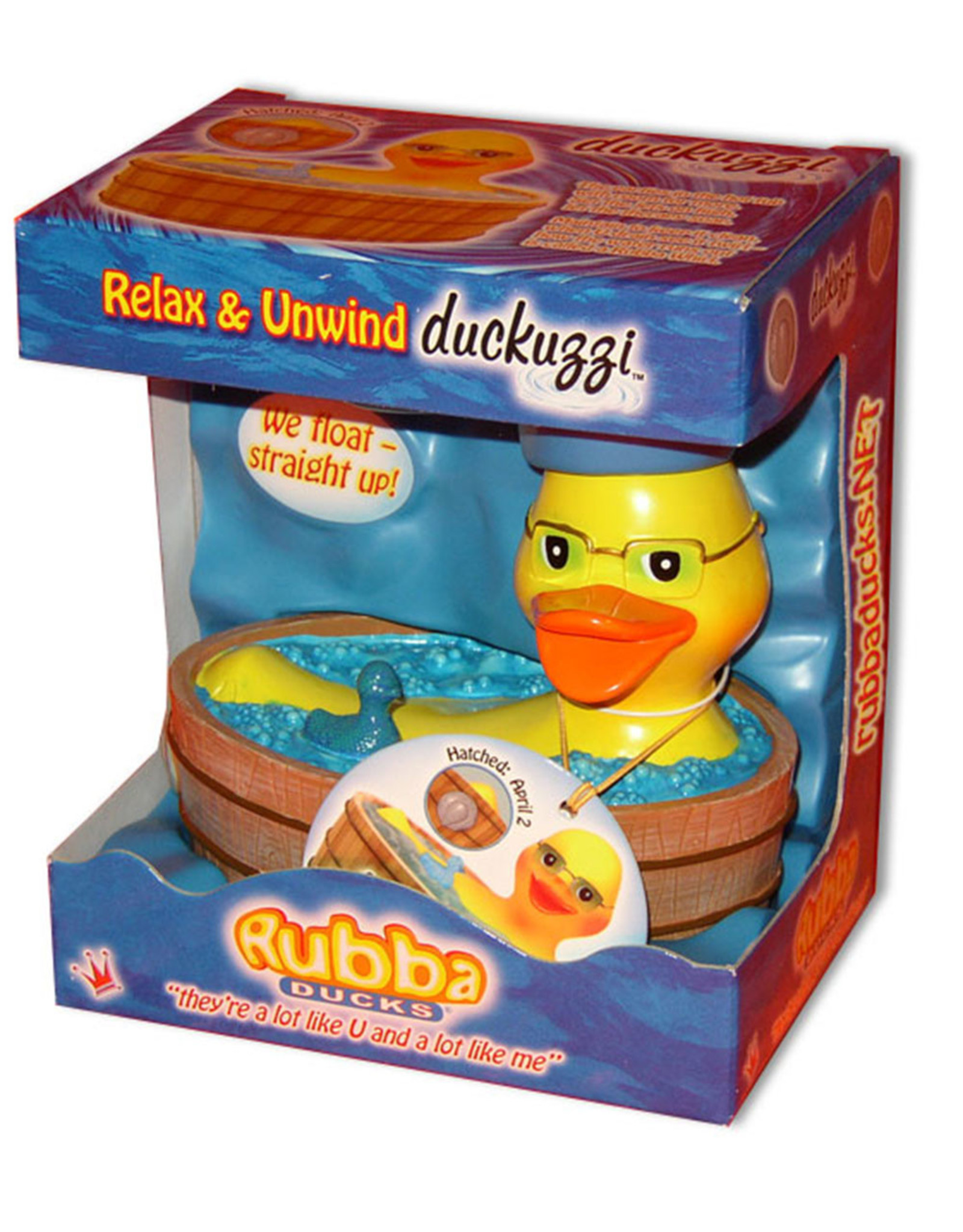 Duckuzzi in a Wooden Jacuzzi Rubber Duck