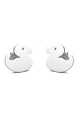Rubber Duck Earrings - Silver