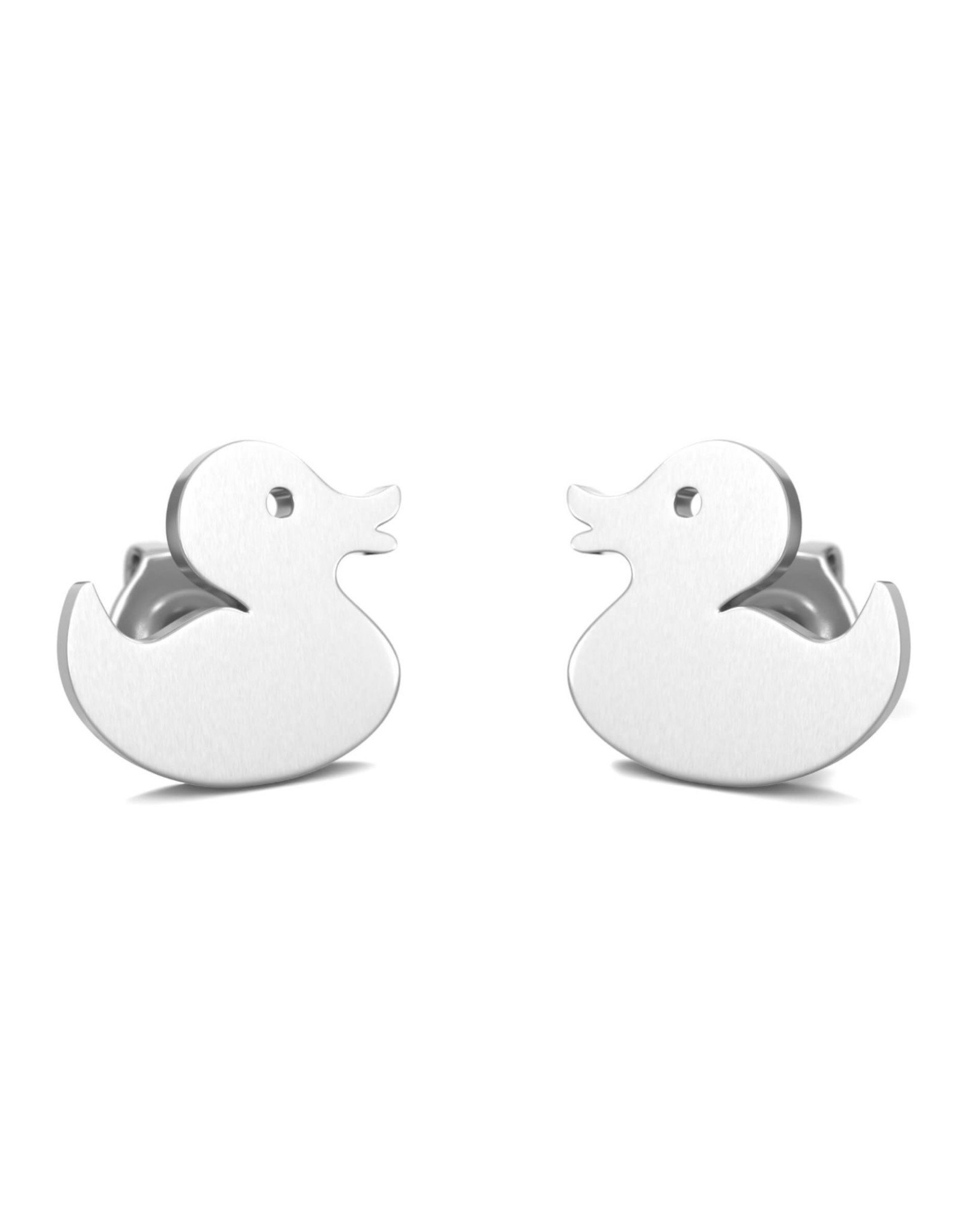 Rubber Duck Earrings - Silver