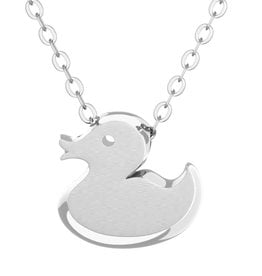 Rubber Duck Pendant & Chain - Silver