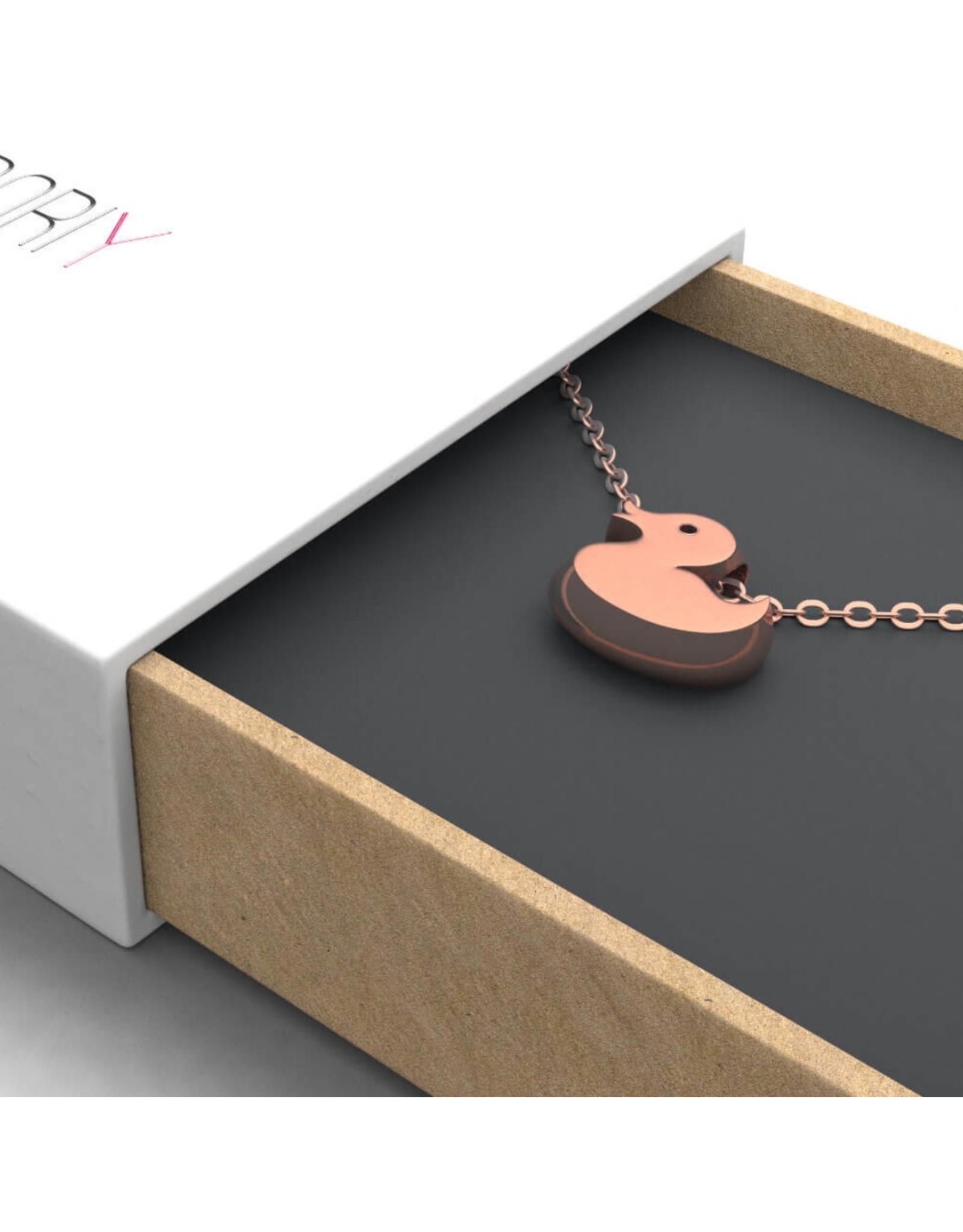 Rubber Duck Pendant & Chain - Rose Gold