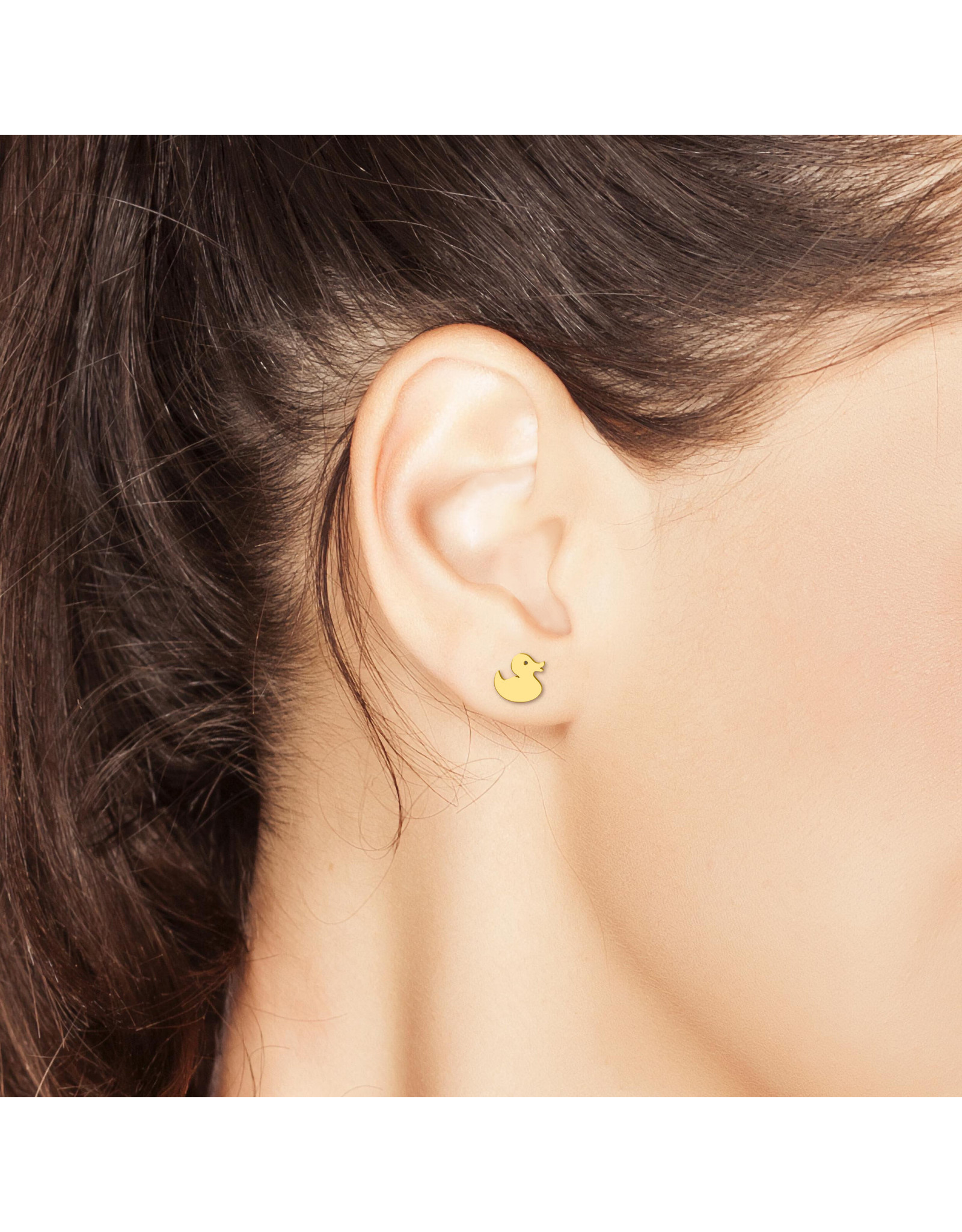 Rubber Duck Earrings - Gold