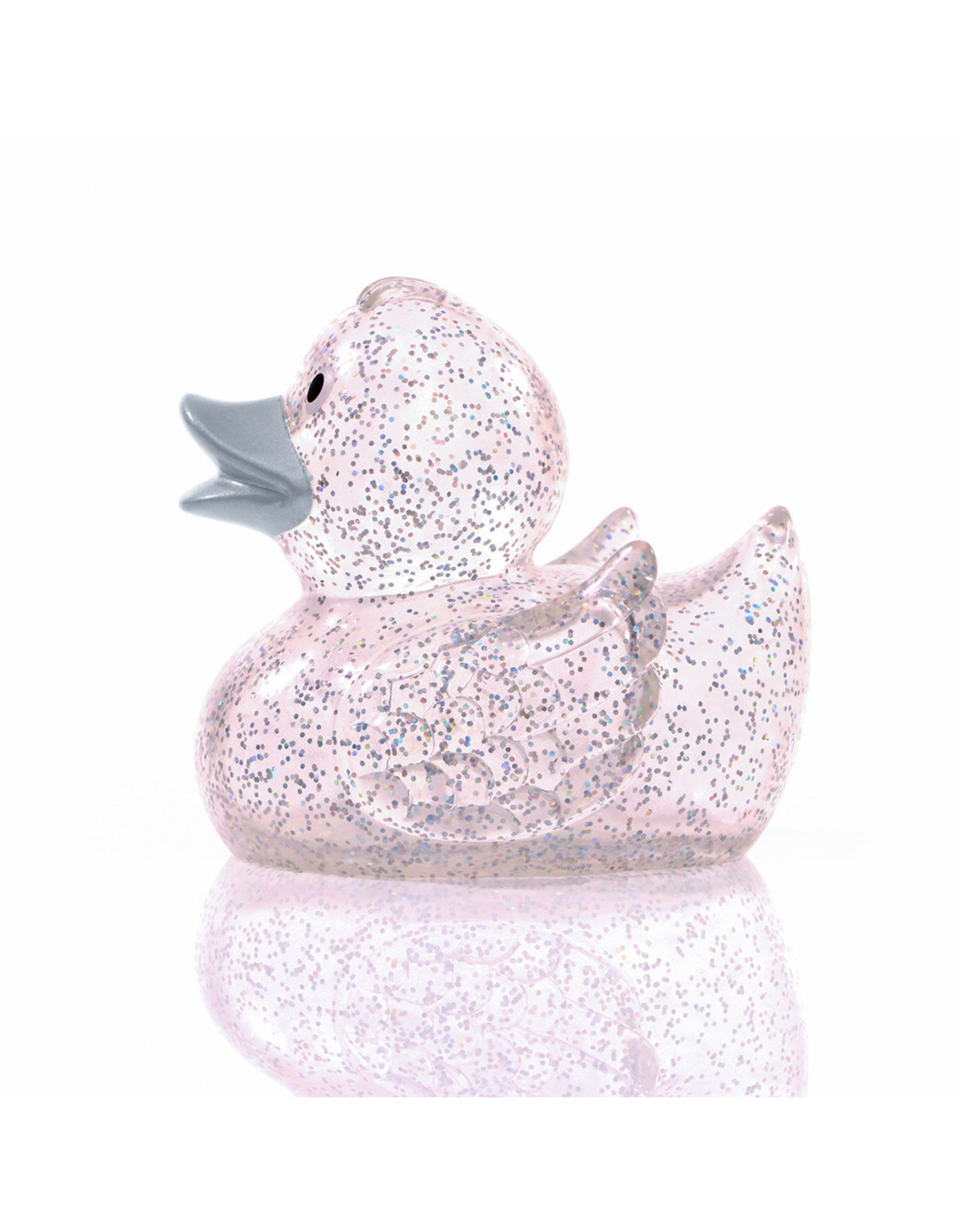 Silver Glitter Rubber Duck