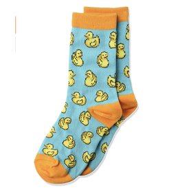 Kids Rubber Duck Crew Socks, Orange Heel