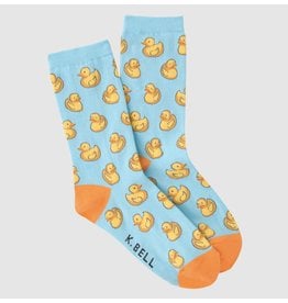 Women's Turquoise & Orange Rubber Duck Crew Socks