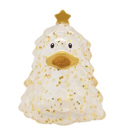 Lilalu Gold Glitter Christmas Tree Rubber Duck