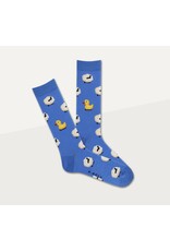 Men's Socks: Odd Yellow Duck with Sheep - Fits All Sizes