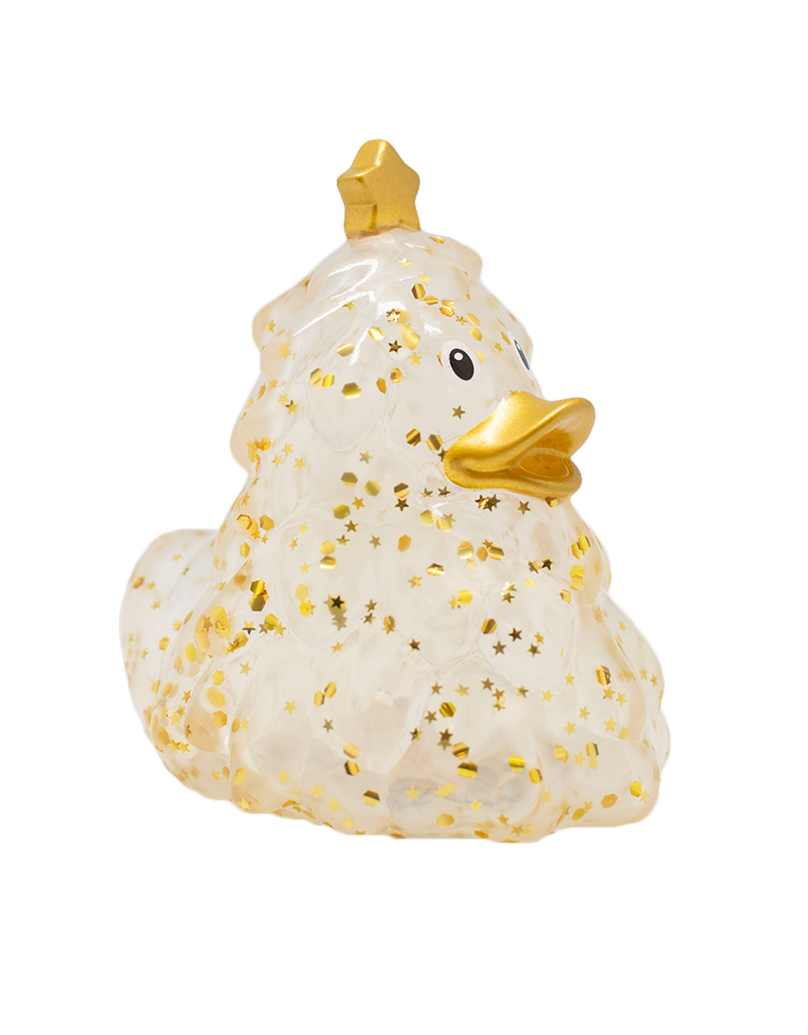 Lilalu Gold Glitter Christmas Tree Rubber Duck
