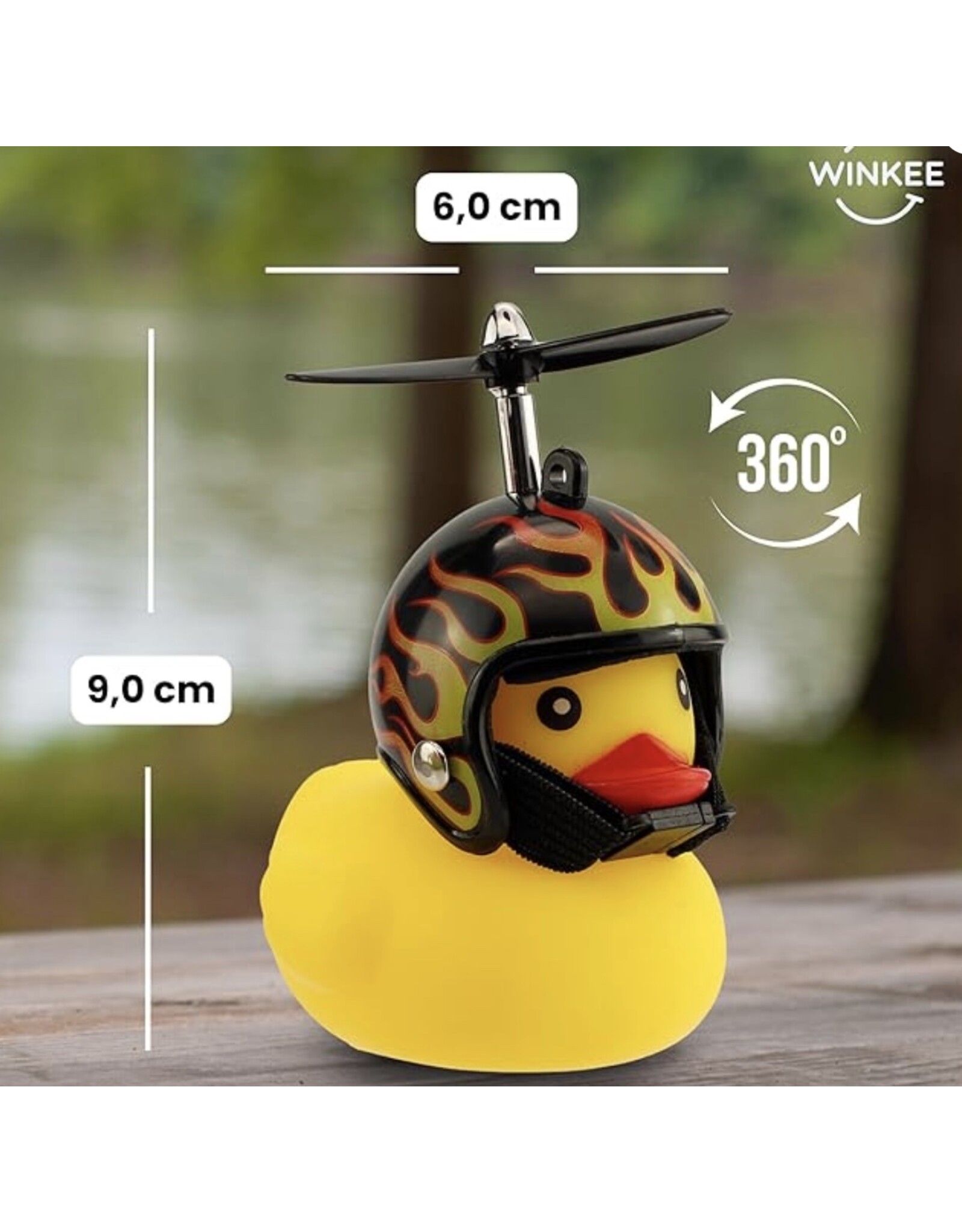Winkee Bike Duck with Flames Helmet