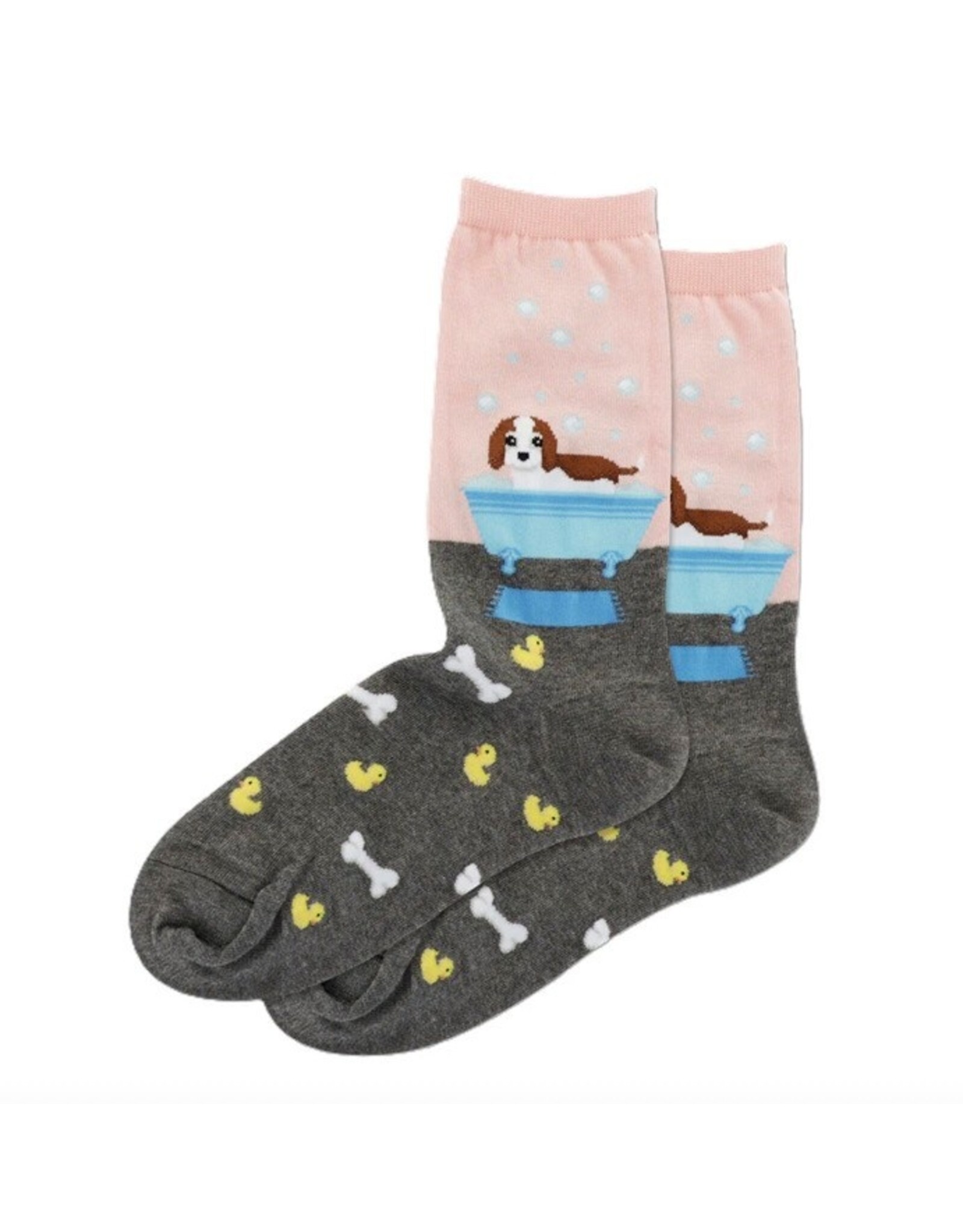 Doggie Bath Time with Duckies- Women's Socks