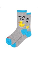 Women's Socks -  Grey with Yellow Duck