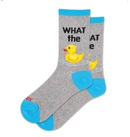 Women's Socks -  Grey with Yellow Duck