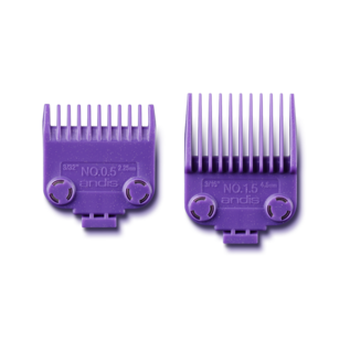 Andis Andis Double Magnetic Comb Set Purple Guides #1/2 & #1-1/2 ML