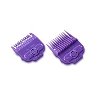 Andis Andis Single Magnetic Comb Set Purple Guides #1/2 & #1-1/2 ML