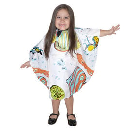 SalonChic SalonChic Tropical Fish Kids Cutting & Style Cape Polyester Snap Closure 29"x37"