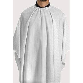 Barber Strong Barber Strong Cape NanoShield Polyester Hook Closure White | Black Pinstripe 54"x64"