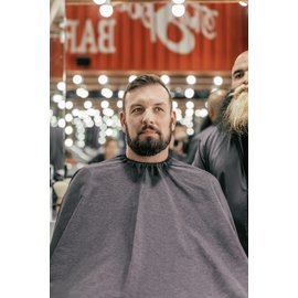 Barber Strong Barber Strong Cutting Styling Cape NanoShield Polyester Hook Closure Grey 55"x65"