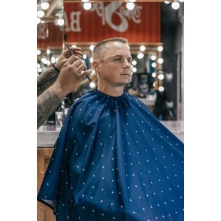 Barber Strong Barber Strong Cape NanoShield Polyester Hook Closure Blue | Barber Shield 54"x64"