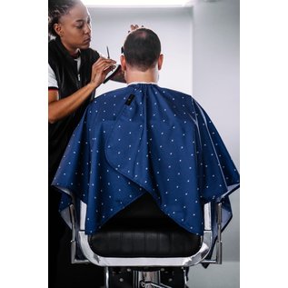 Barber Strong Barber Strong Cape NanoShield Polyester Hook Closure Blue | Barber Shield 54"x64"